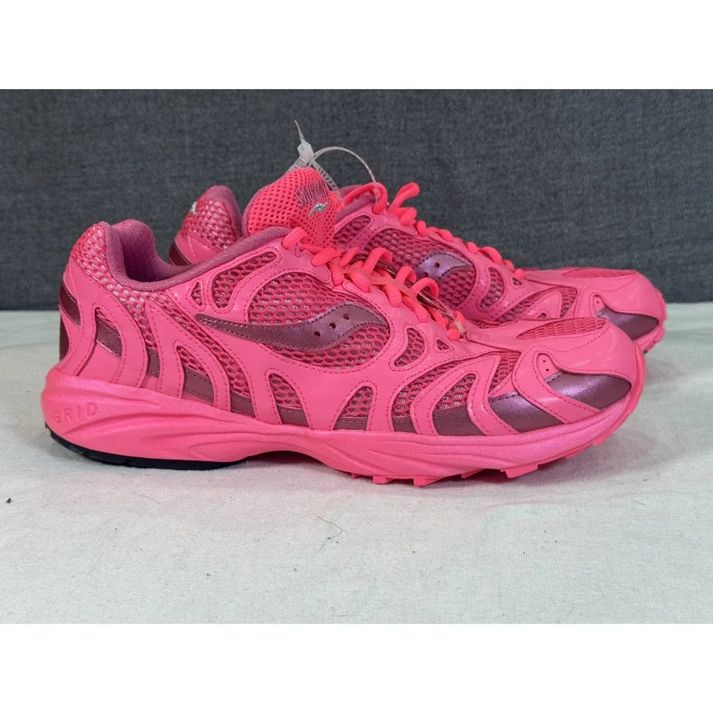 Saucony Grid Azura 2000 Triple Neon Pink Rose S70774-4 Men sz 10.5 Unisex - Picture 1 of 16